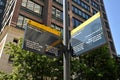 Canary Wharf street sign for directions in Cabot Square , East London