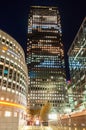 Canary Wharf and The Thomson Reuters buildings Royalty Free Stock Photo