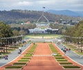 Canberra Australia capital view from war museum to parliament ho