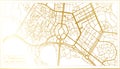 Canberra Australia City Map in Retro Style in Golden Color. Outline Map