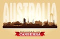 Canberra Australia city skyline vector silhouette