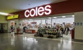 Store entrance to the Coles Supermarket store