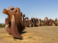 Wide Brown Land corten steel public artwork at the National Arboretum, Canberra, Australia