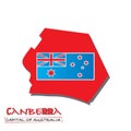 Canberra-Capital of Australia Map Vector illustration - Flag of Australia