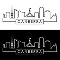 Canberra city skyline. Linear style.