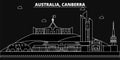 Canberra silhouette skyline. Australia - Canberra vector city, australian linear architecture, buildings. Canberra