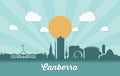 Canberra skyline - Australia - vector illustration