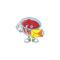 Canberries sauce with bring envelope mascot on white background Royalty Free Stock Photo