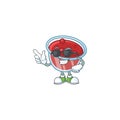 Canberries sauce with super cool mascot on white background