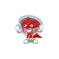 Canberries sauce with super hero mascot on white background