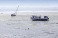 Boats in low tide in Cancal Royalty Free Stock Photo