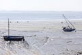 Boats in low tide in Cancal Royalty Free Stock Photo