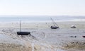 Boats in low tide in Cancal Royalty Free Stock Photo