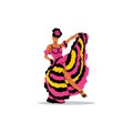 Cancan girl. Vector Illustration.