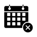 Cancel calendar glyph flat vector icon Royalty Free Stock Photo