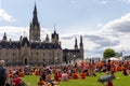 Cancel Canada day protest in Ottawa Canada in 2021 on Parliament Hill in downtown