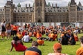 Cancel Canada day protest in Ottawa Canada in 2021 on Parliament Hill in downtown