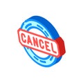 cancel close isometric icon vector illustration