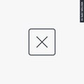 Cancel, close, linear style sign for mobile concept and web design