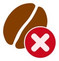 Cancel Coffee Bean Raster Icon Flat Illustration Royalty Free Stock Photo
