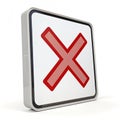 Cancel cross icon isolated on white background