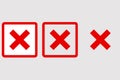 Cancel and cross icons set. Royalty Free Stock Photo