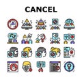 Cancel Culture And Discrimination Icons Set Vector Royalty Free Stock Photo