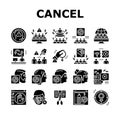 Cancel Culture And Discrimination Icons Set Vector