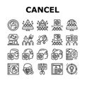 Cancel Culture And Discrimination Icons Set Vector