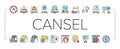 Cancel Culture And Discrimination Icons Set Vector