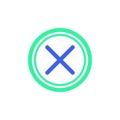 Cancel, delete button icon vector