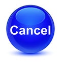 Cancel glassy blue round button