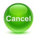 Cancel glassy green round button