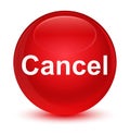 Cancel glassy red round button