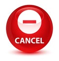 Cancel glassy red round button