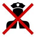 Cancel Policeman - Vector Icon Illustration