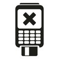 Cancel pos terminal icon simple vector. Card error Royalty Free Stock Photo