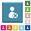 Cancel user account white icons on edged square buttons