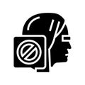 canceled female person glyph icon vector illustration