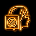 canceled female person neon glow icon illustration