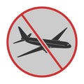 Canceled flight icon. Stop COVID sign