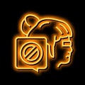 canceled kid girl neon glow icon illustration