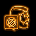canceled male person neon glow icon illustration