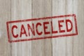 Canceled stamp on weathered wood Royalty Free Stock Photo
