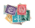 Canceled vintage postage stamps Royalty Free Stock Photo