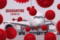 Cancellation of airline flights to the infected countries of the world. Quarantine isolation from coronavirus pandemic spread