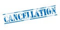 Cancellation blue stamp