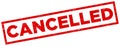 cancelled grunge stamp icon vector red Royalty Free Stock Photo