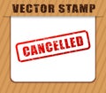 Cancelled buffered on white paper Royalty Free Stock Photo