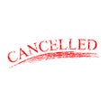 cancelled or cancel red simpe vector rubber stamp effect